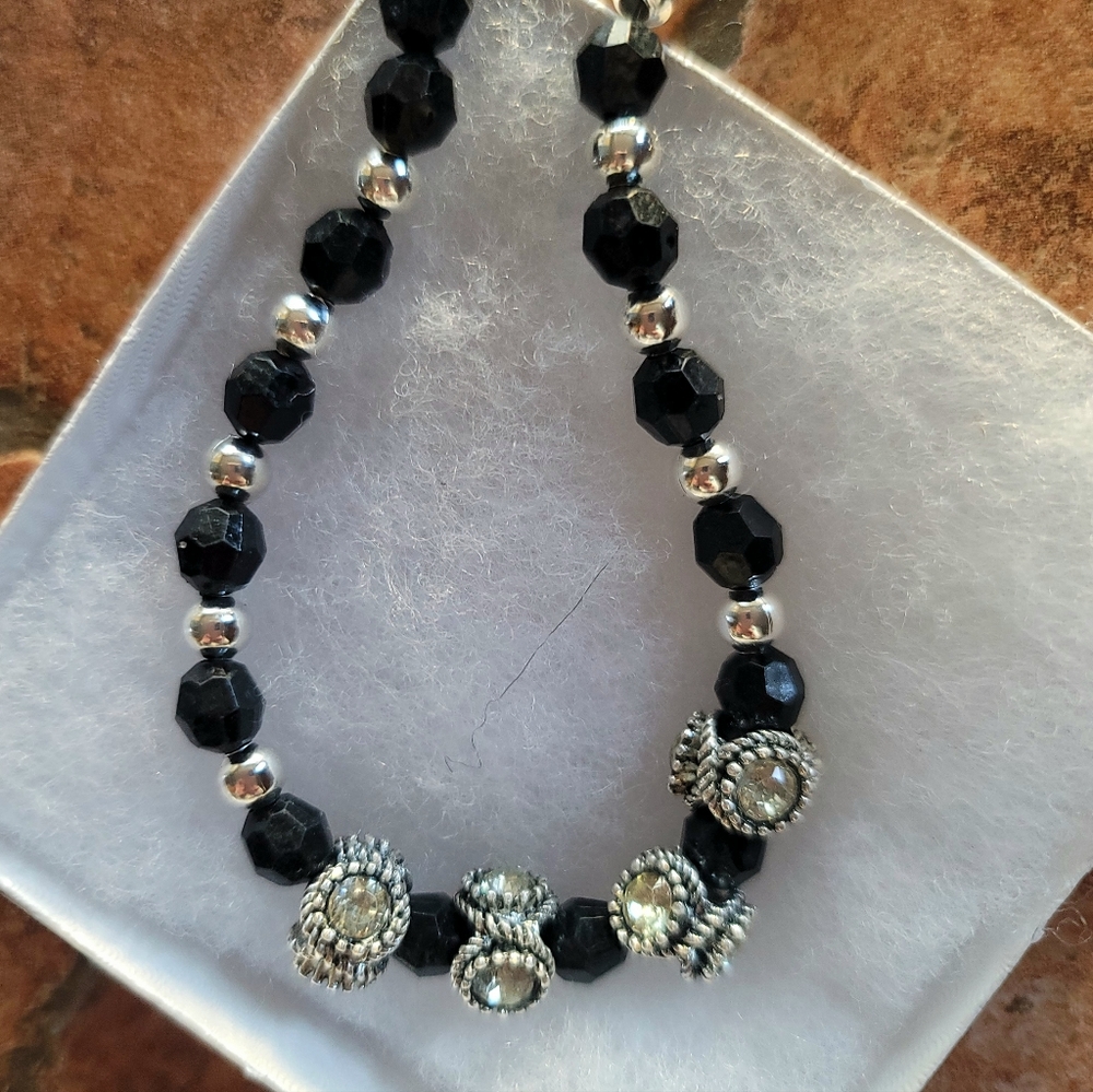 ARTESAN CREATED SWAROVSKI ORIGINAL DESIGN IMPORTED CZ CHARMS 18"CHOKER NECKLA